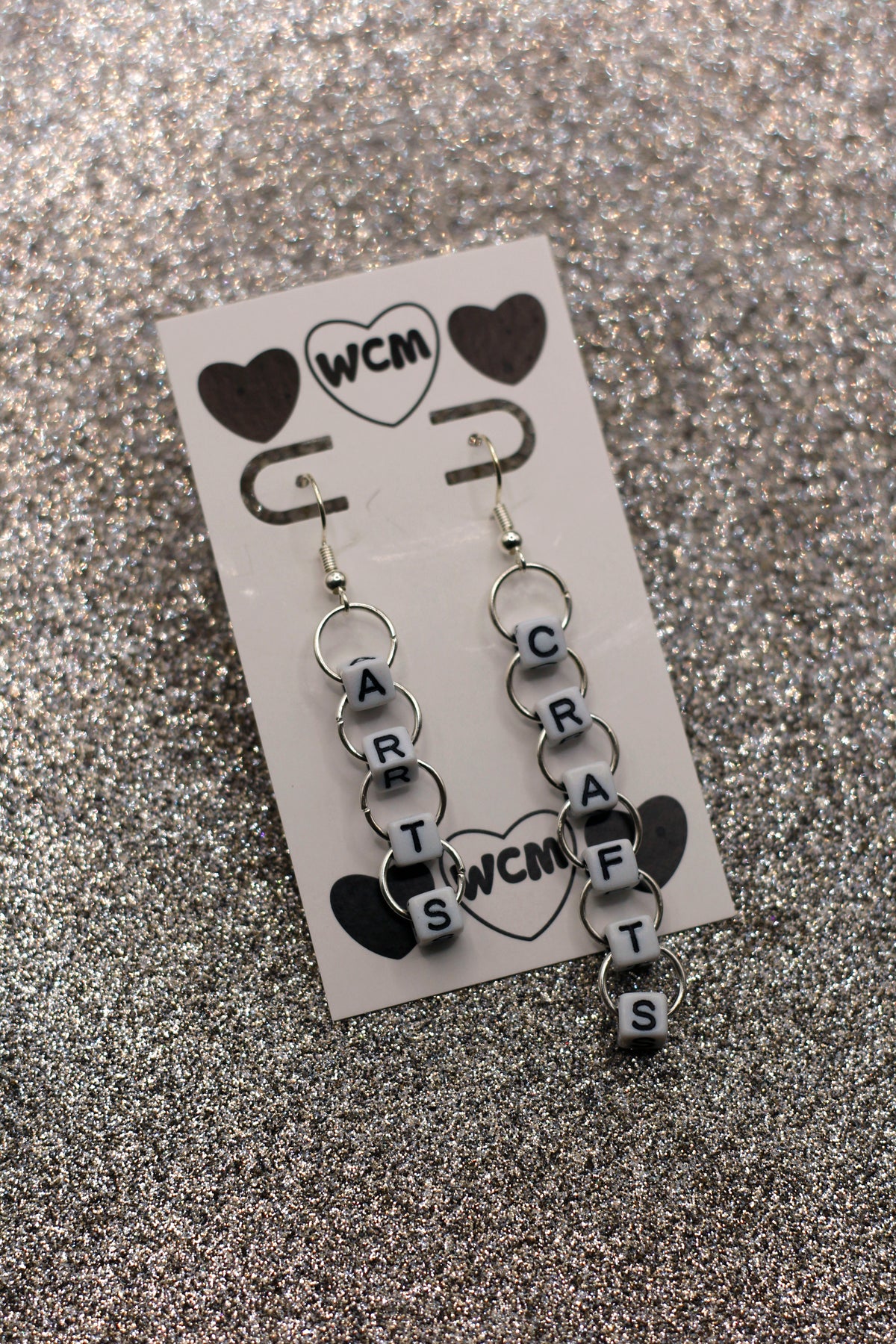 Arts and Crafts Letter Bead Earrings