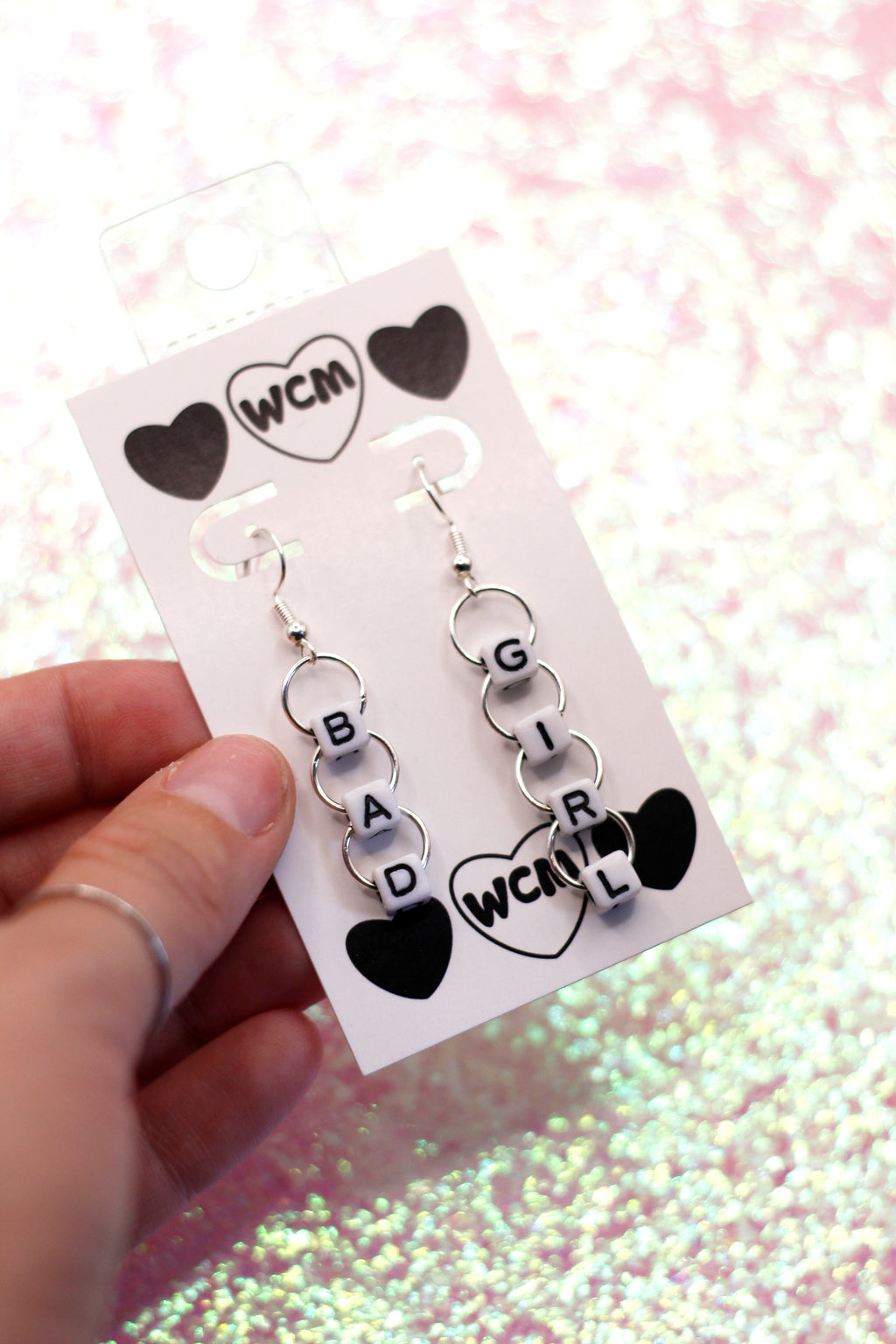 Bad Girl Letter Bead Earrings