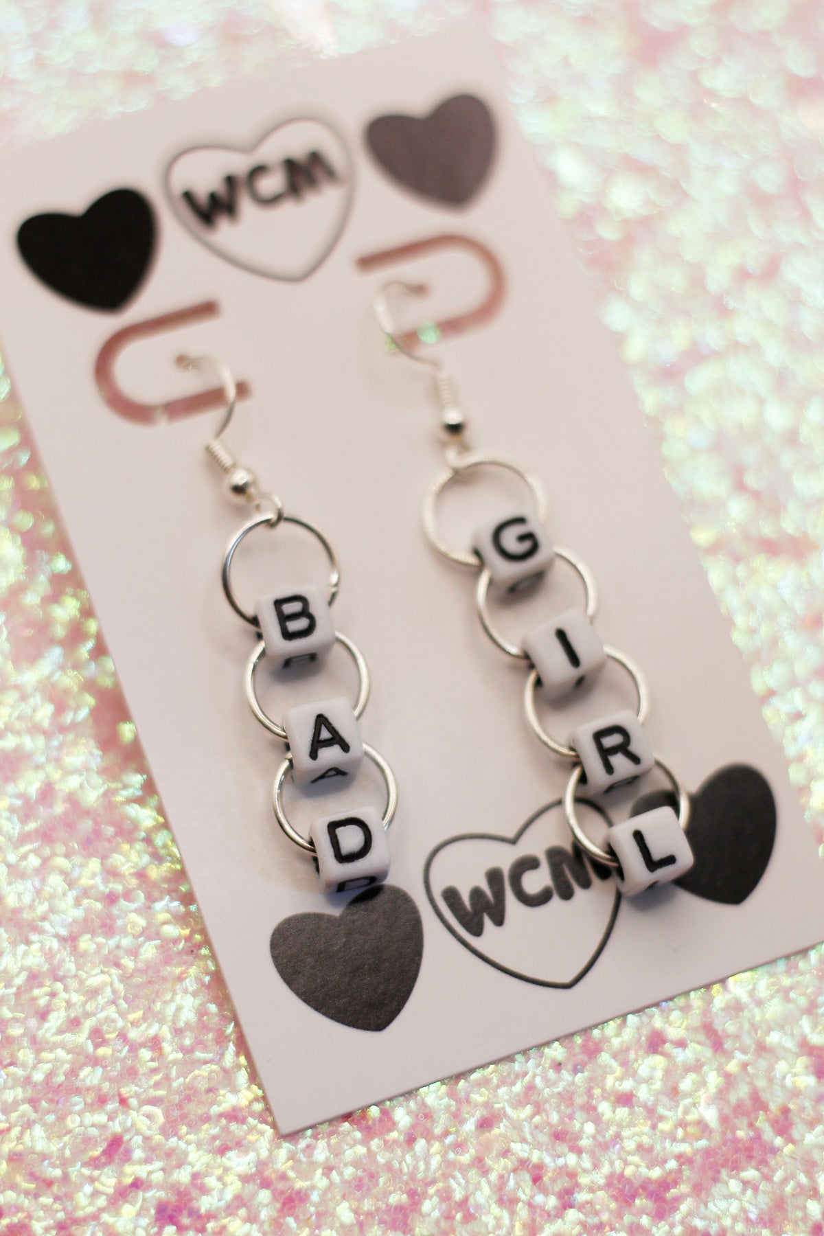 Bad Girl Letter Bead Earrings