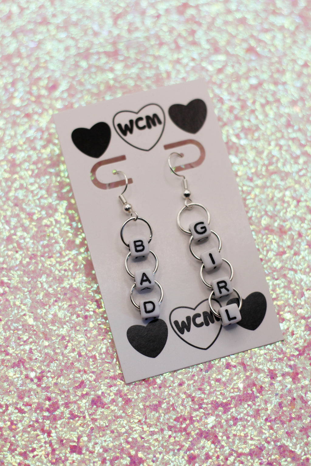Bad Girl Letter Bead Earrings