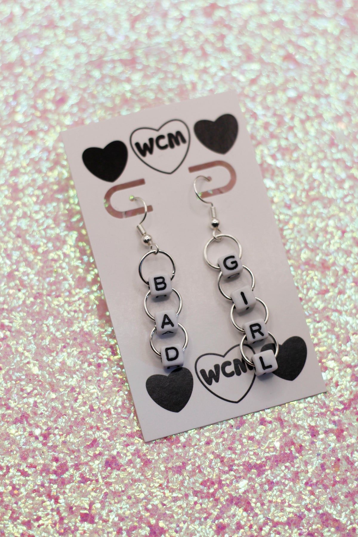Bad Girl Letter Bead Earrings