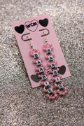 Barbie Letter Bead Earrings - Pastel Pink