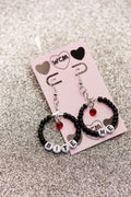 Bite Me Vampire Letter Beaded Hoop Earrings