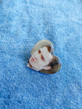Chuck Heart Glitter Resin Wood Pin