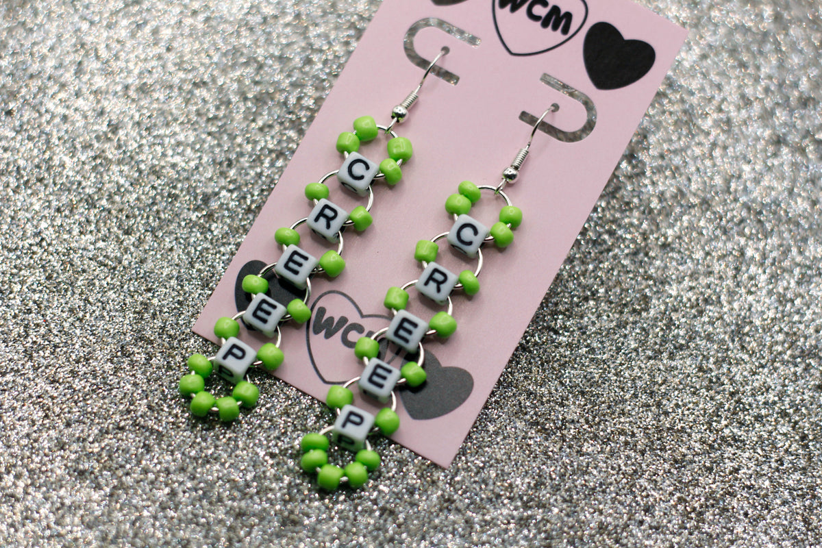Creep Letter Bead Earrings