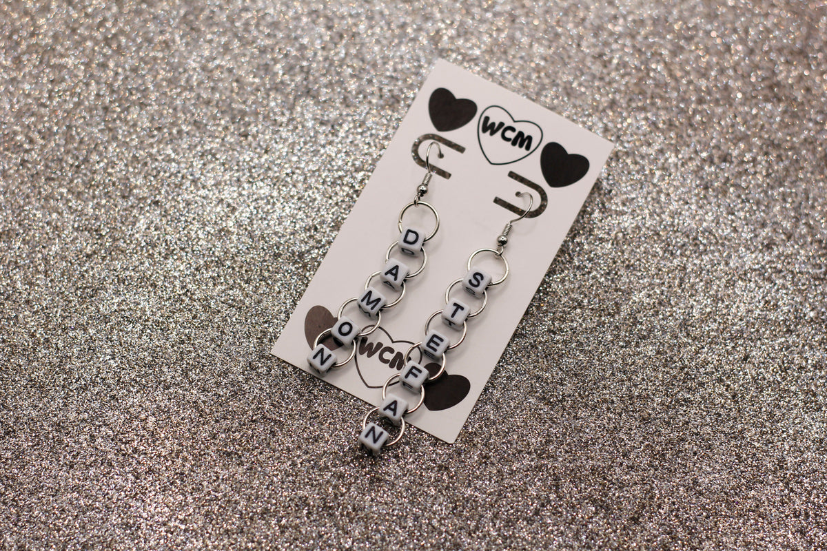 Damon Stefan Letter Bead Earrings