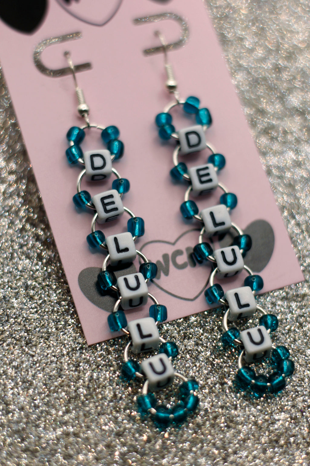 Delulu Letter Bead Earrings