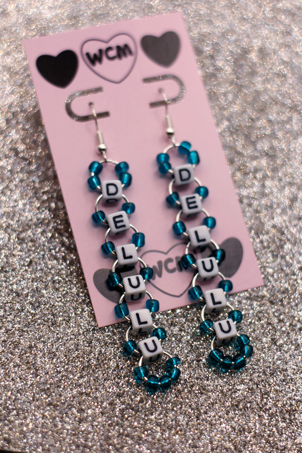 Delulu Letter Bead Earrings