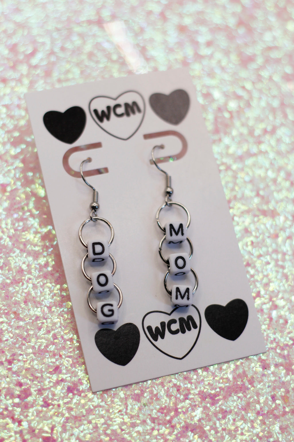 Dog Mom Letter Bead Earrings
