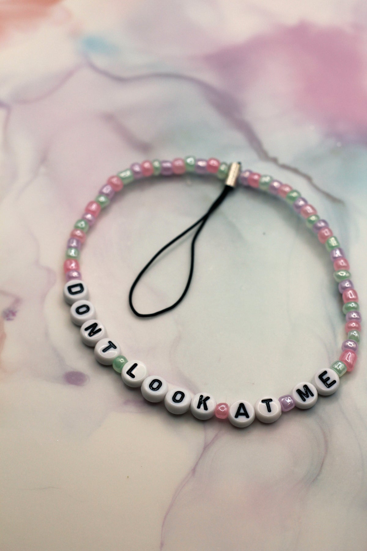 Don't Look At Met Pink and Mint Phone Charm