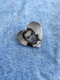 Dracula Heart Glitter Resin Wood Pin