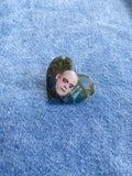Fester Heart Glitter Resin Wood Pin