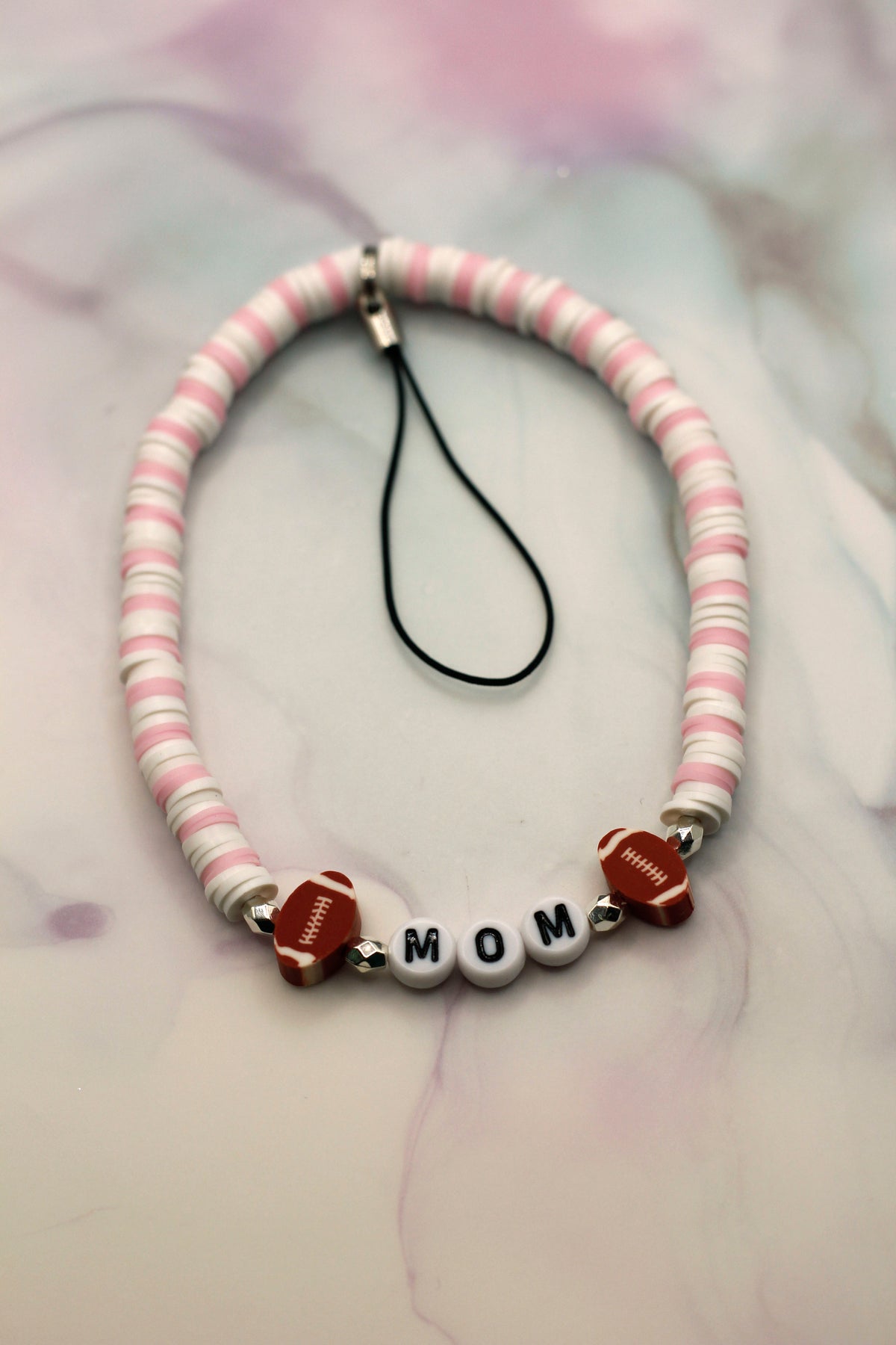 Football Mom Pink Phone Charm
