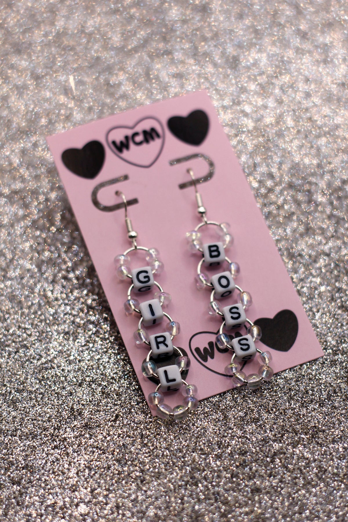 Girl Boss Letter Bead Earrings