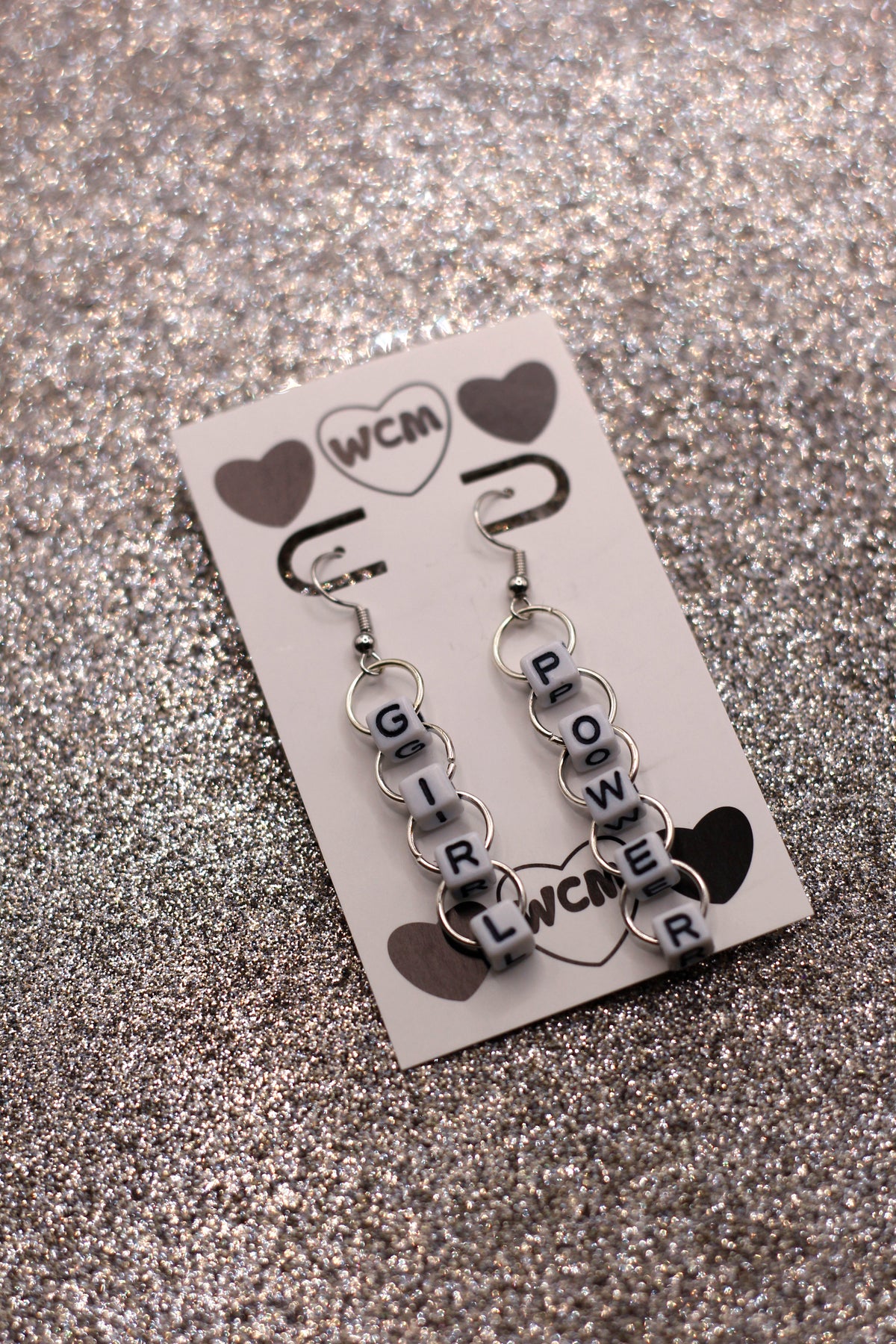 Girl Power Letter Bead Earrings