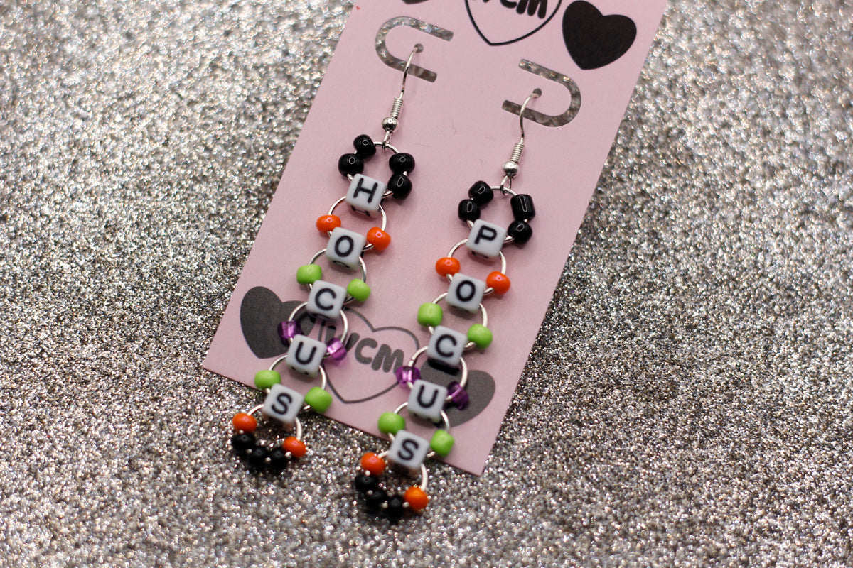 Hocus Pocus Letter Bead Earrings