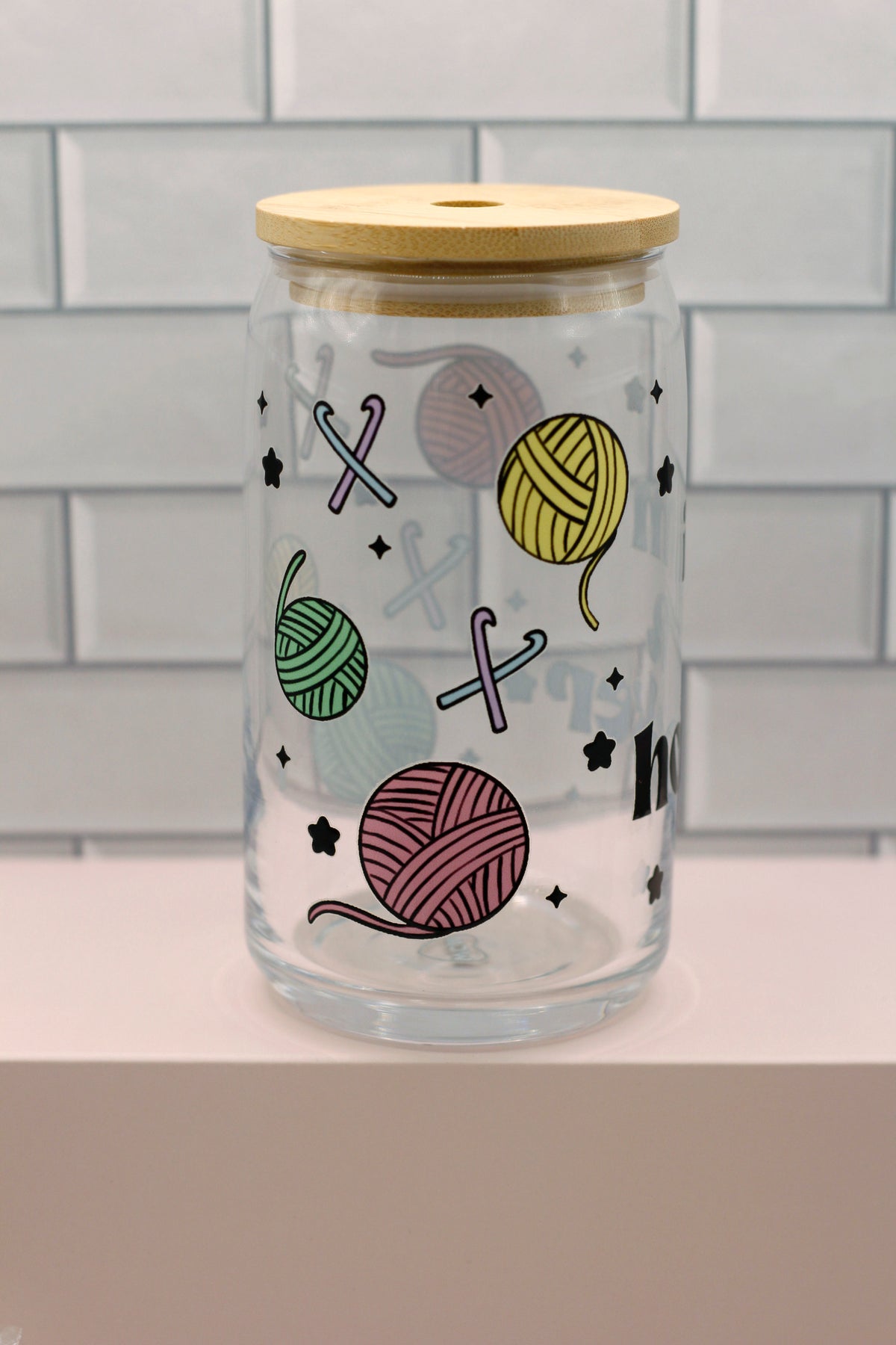 I'm a Hooker Crochet Glass Can