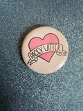 Pacey Witter Pink Heart 2 Inch Button Pin