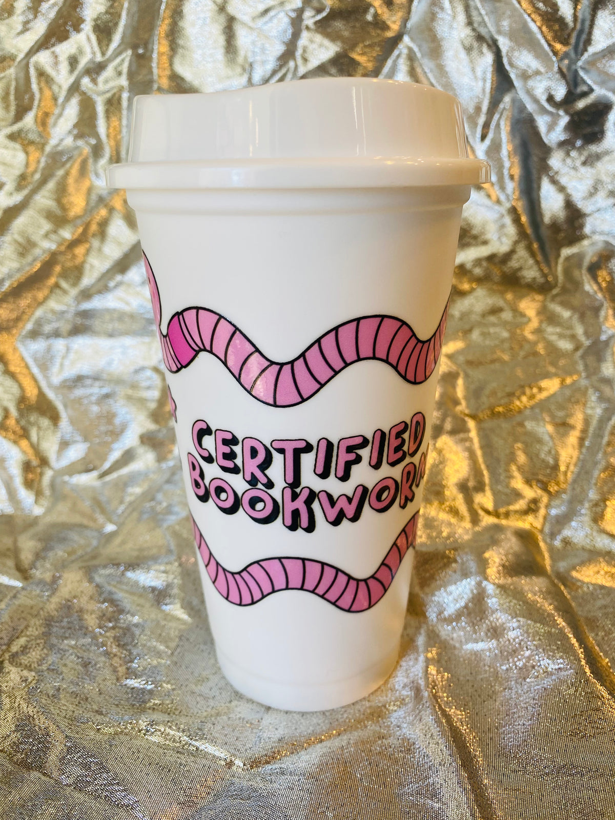 Certified Book Worm Plastic Cup