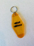 Hot Mess Orange Glitter Acrylic Motel Keychain