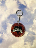 Damon Heart Red Glitter Acrylic Circle Keychain