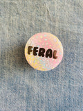Feral Rainbow Leopard Print 2 Inch Button Pin