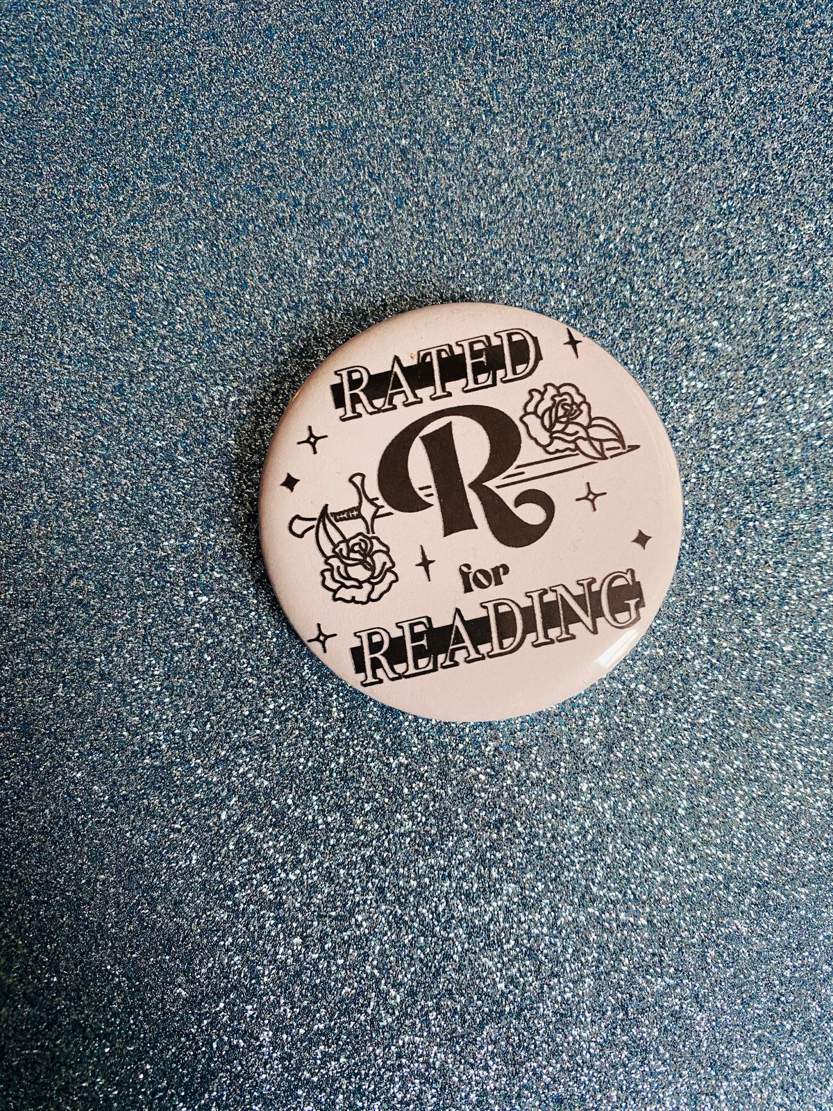 Rated R for Reading 2 Inch Button Pin