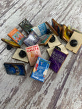 Custom Book Cover Glitter Resin Wood Pin