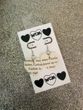 Carlisle and Charlie Book Page Wooden Earrings - Heart