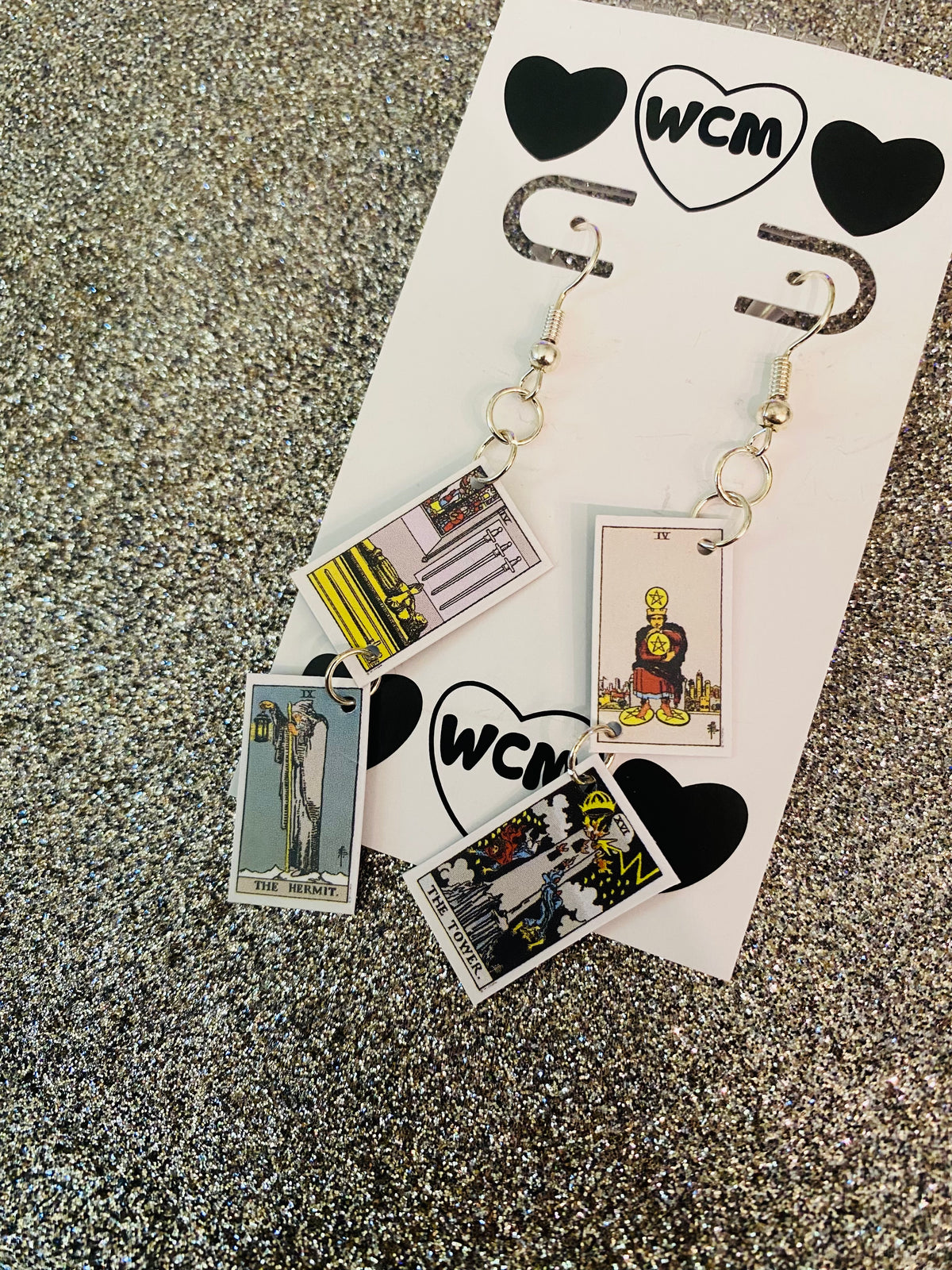 Tarot Card Paper Earrings - The Hermit / The Tower
