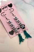 Rawr Letter Bead Earrings - Green Tyrannosaurus Rex