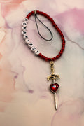 Romantasy Red Sword Phone Charm