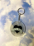 Seth Heart Holographic Glitter Acrylic Circle Keychain