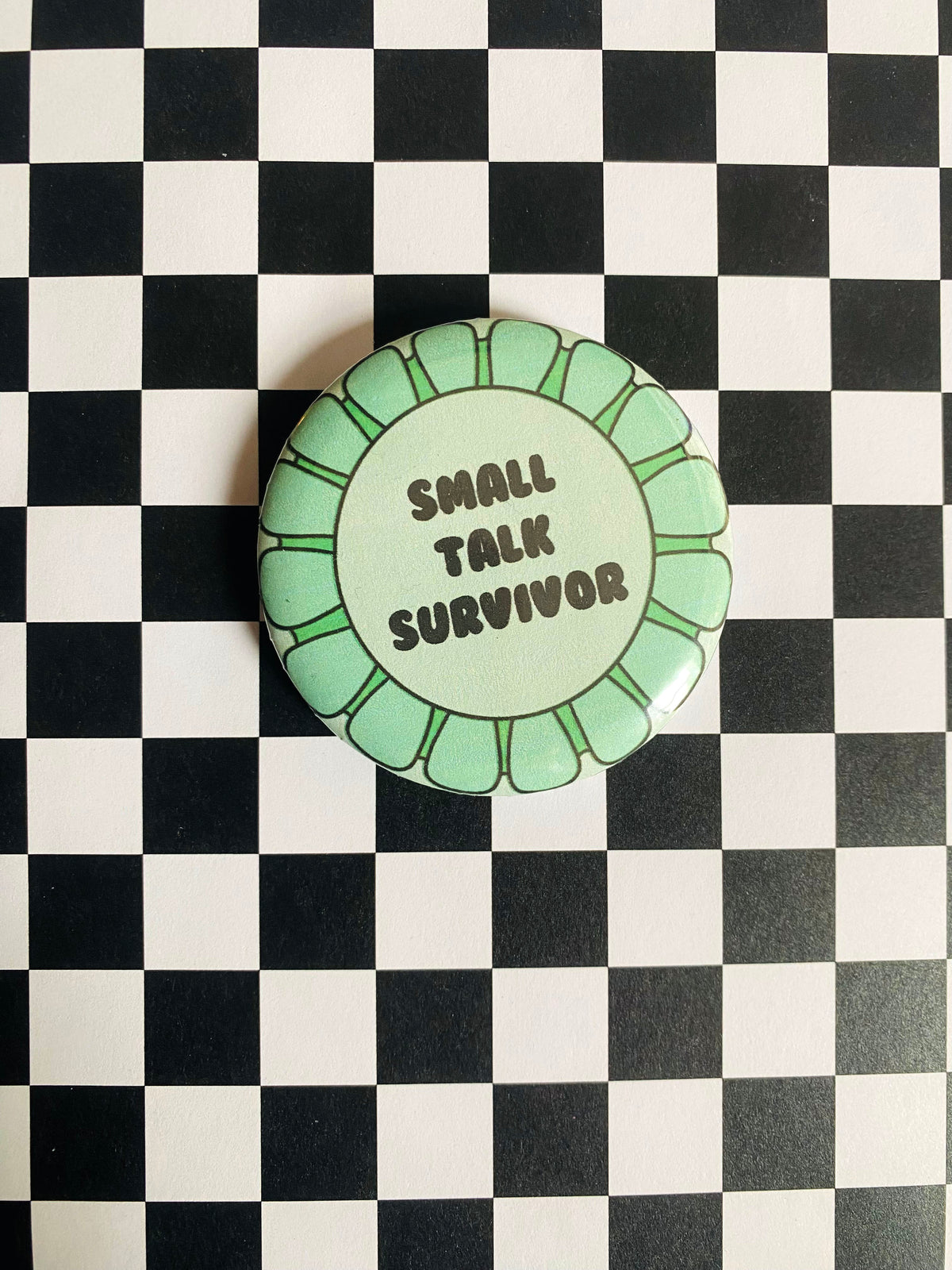 Small Talk Survivor Award 2 Inch Button Pin