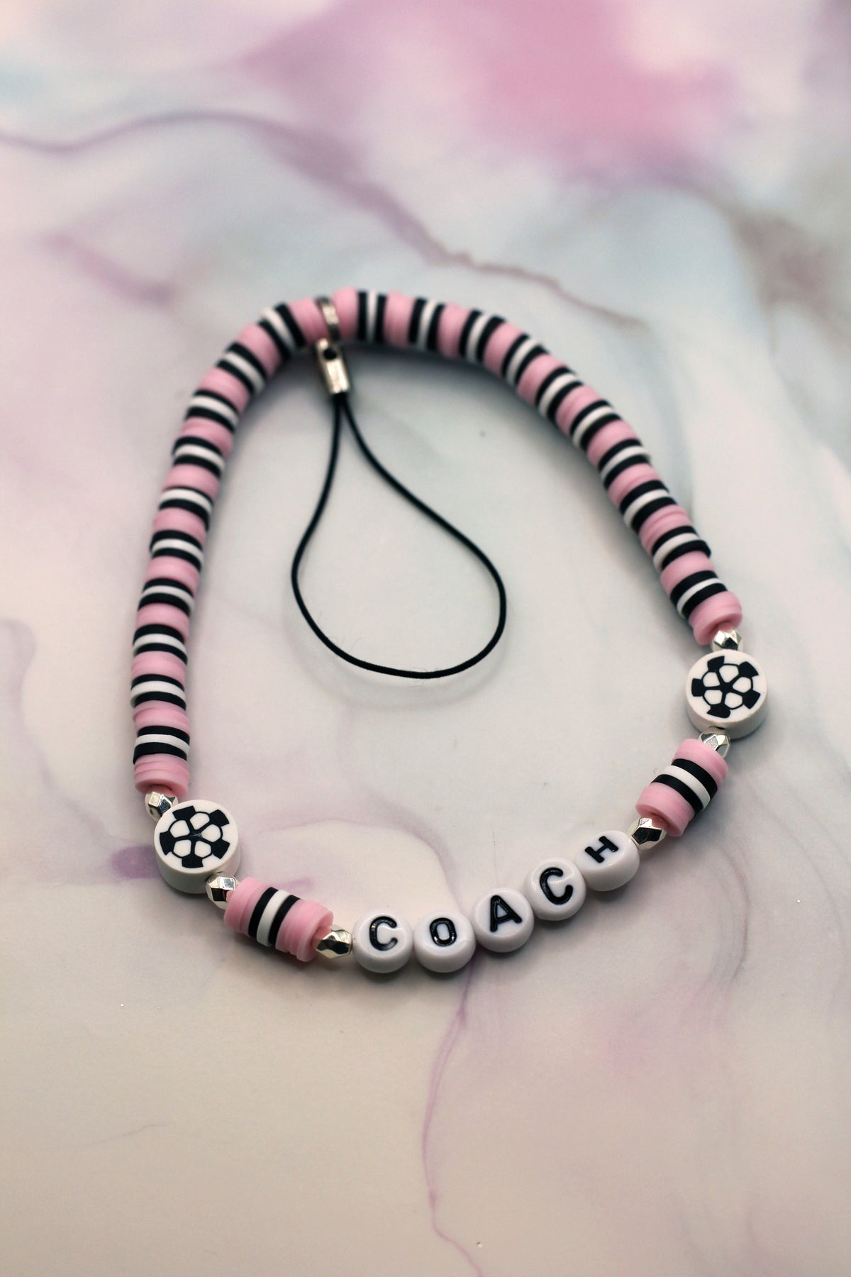 Soccer Coach Pink Phone Charm
