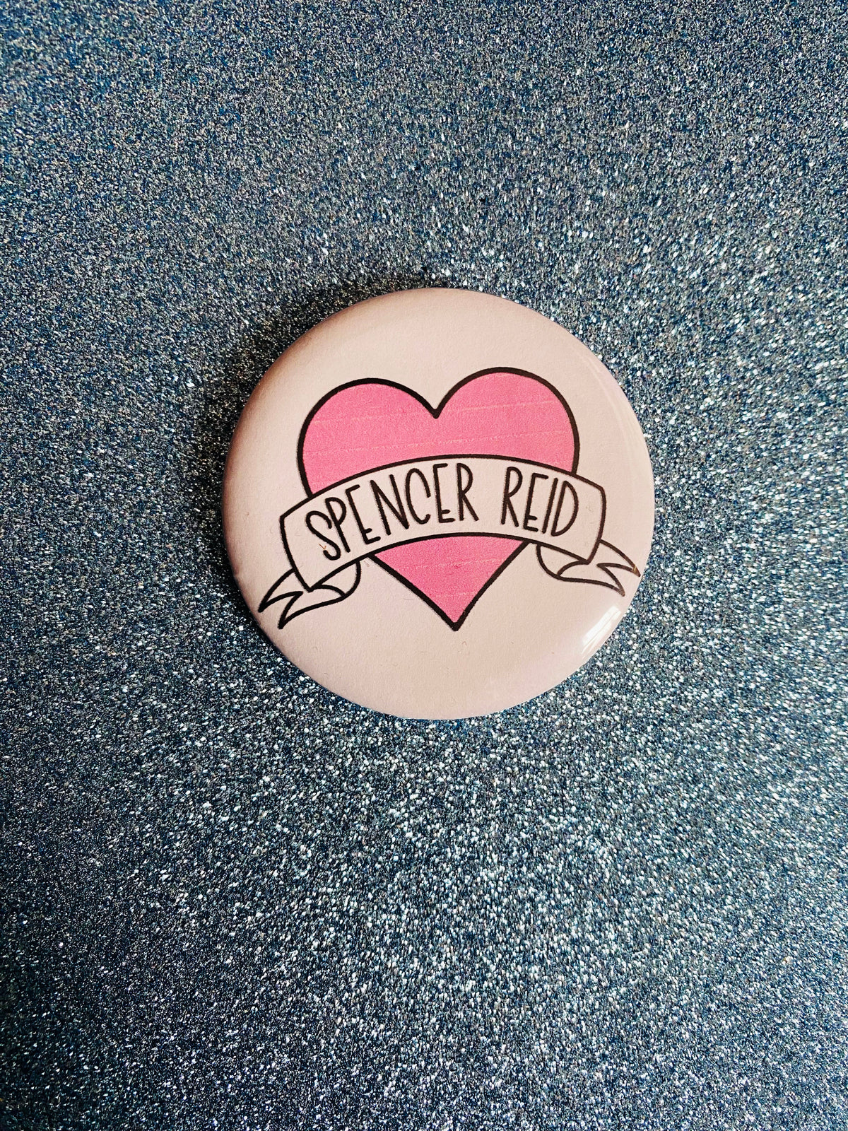 Spencer Reid Pink Heart 2 Inch Button Pin