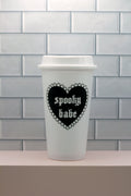 Spooky Babe Black Heart Plastic Tumbler