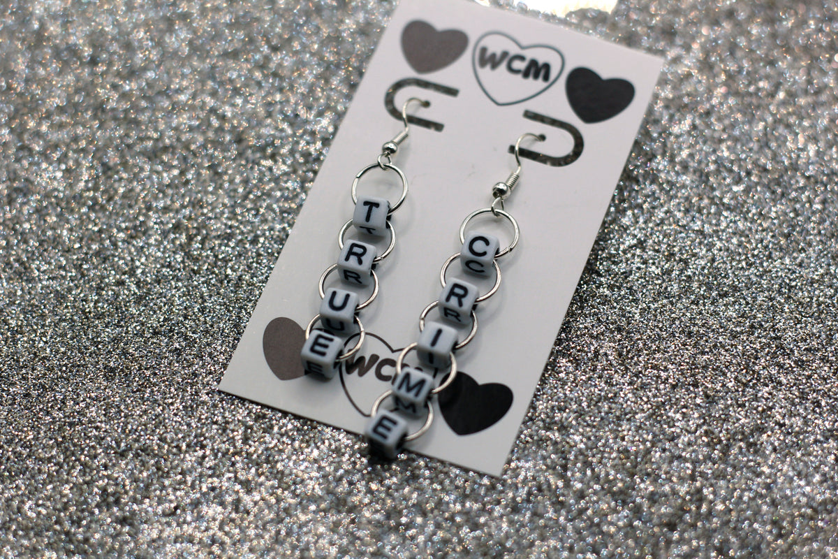 True Crime Letter Bead Earrings