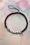 Twilight Red and Black Crystal Heart Phone Charm