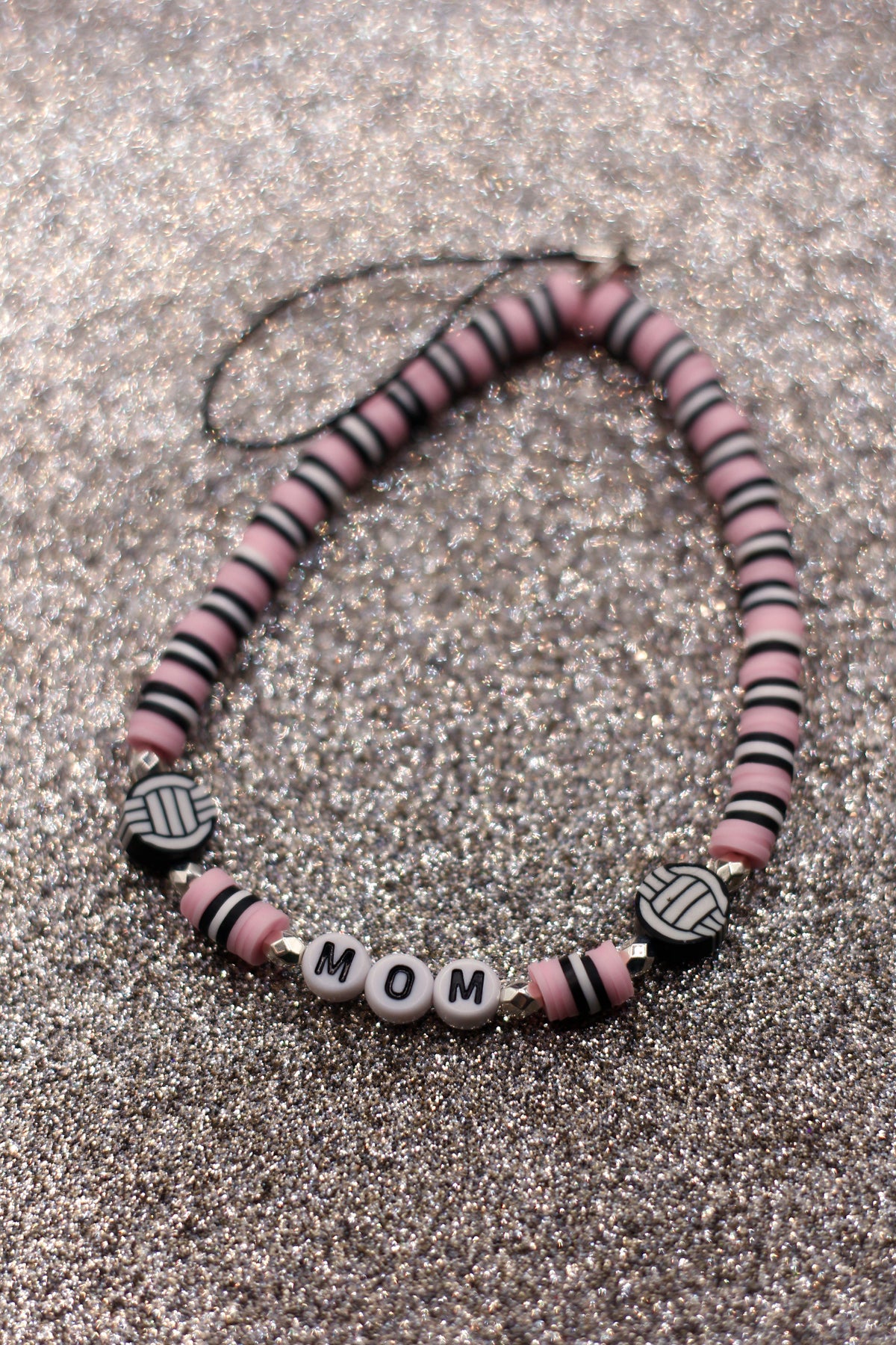 Volleyball Mom Pink Phone Charm