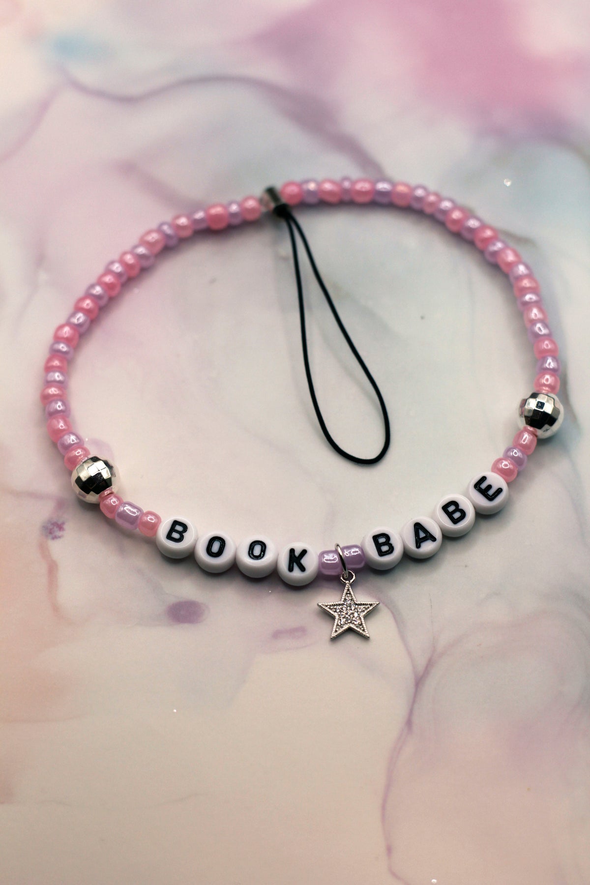 Book Babe Pink Star Phone Charm