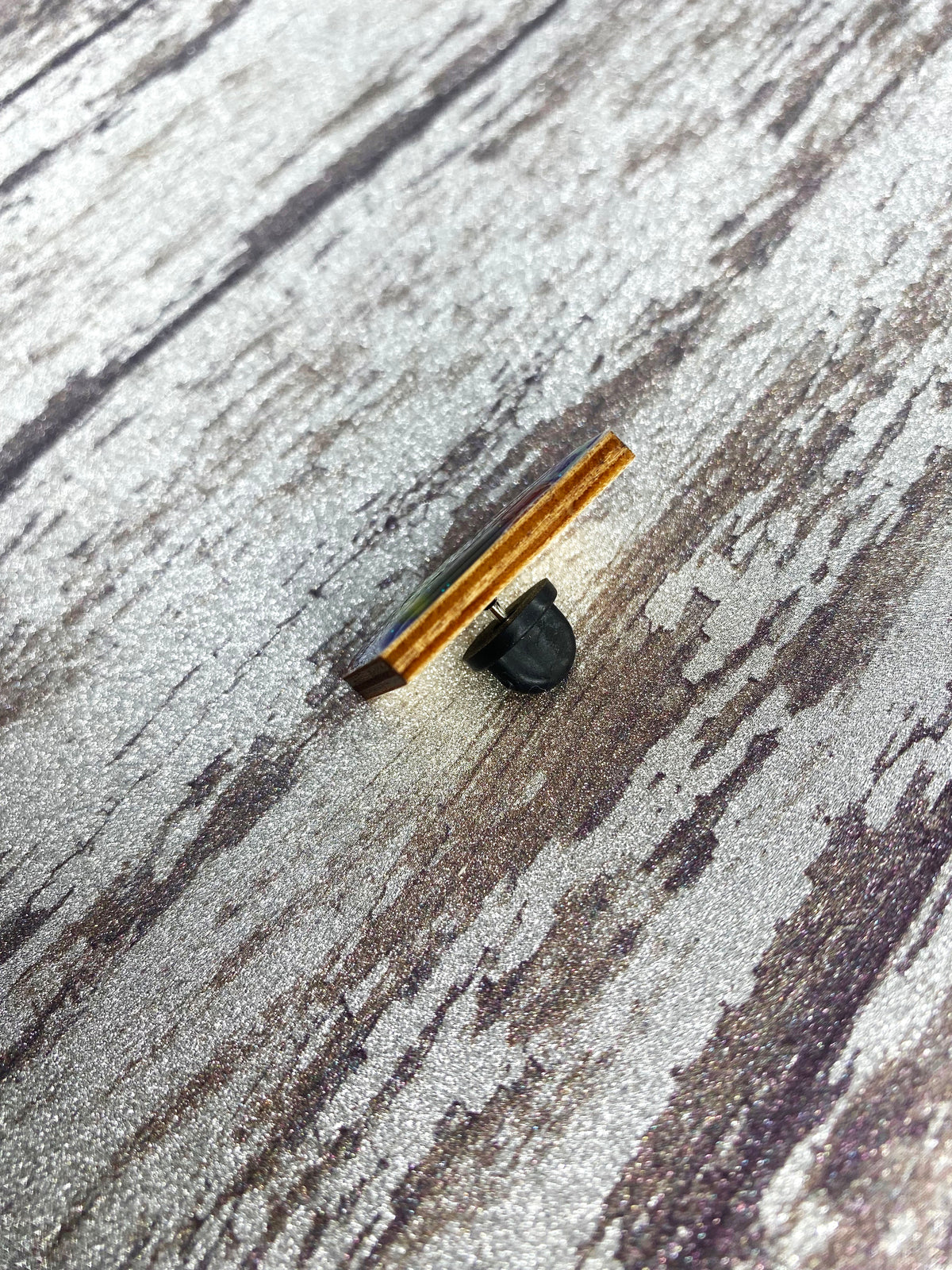 Custom Book Cover Glitter Resin Wood Pin